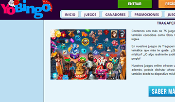 juegos de tragaperras disponibles en yobingo