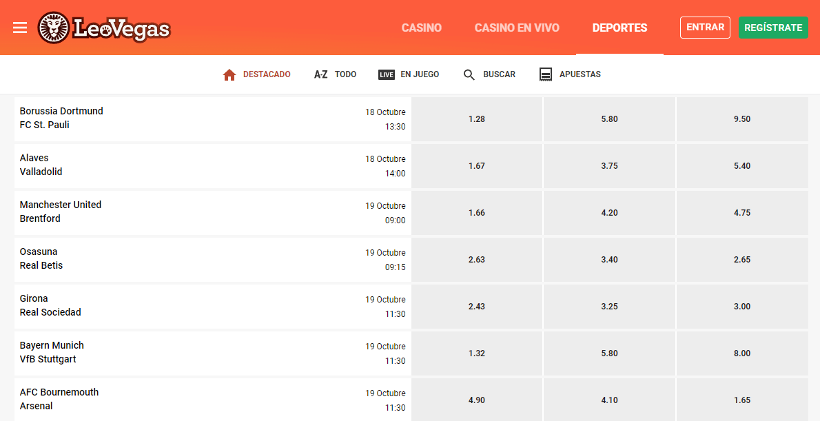 Betting at leo vegas