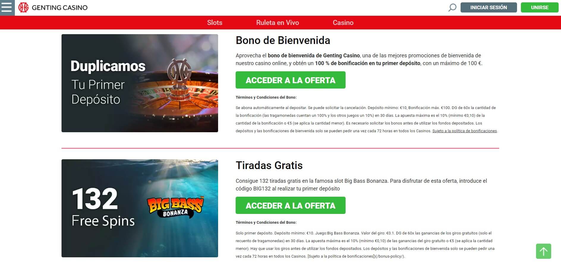 Promociones Genting Casino