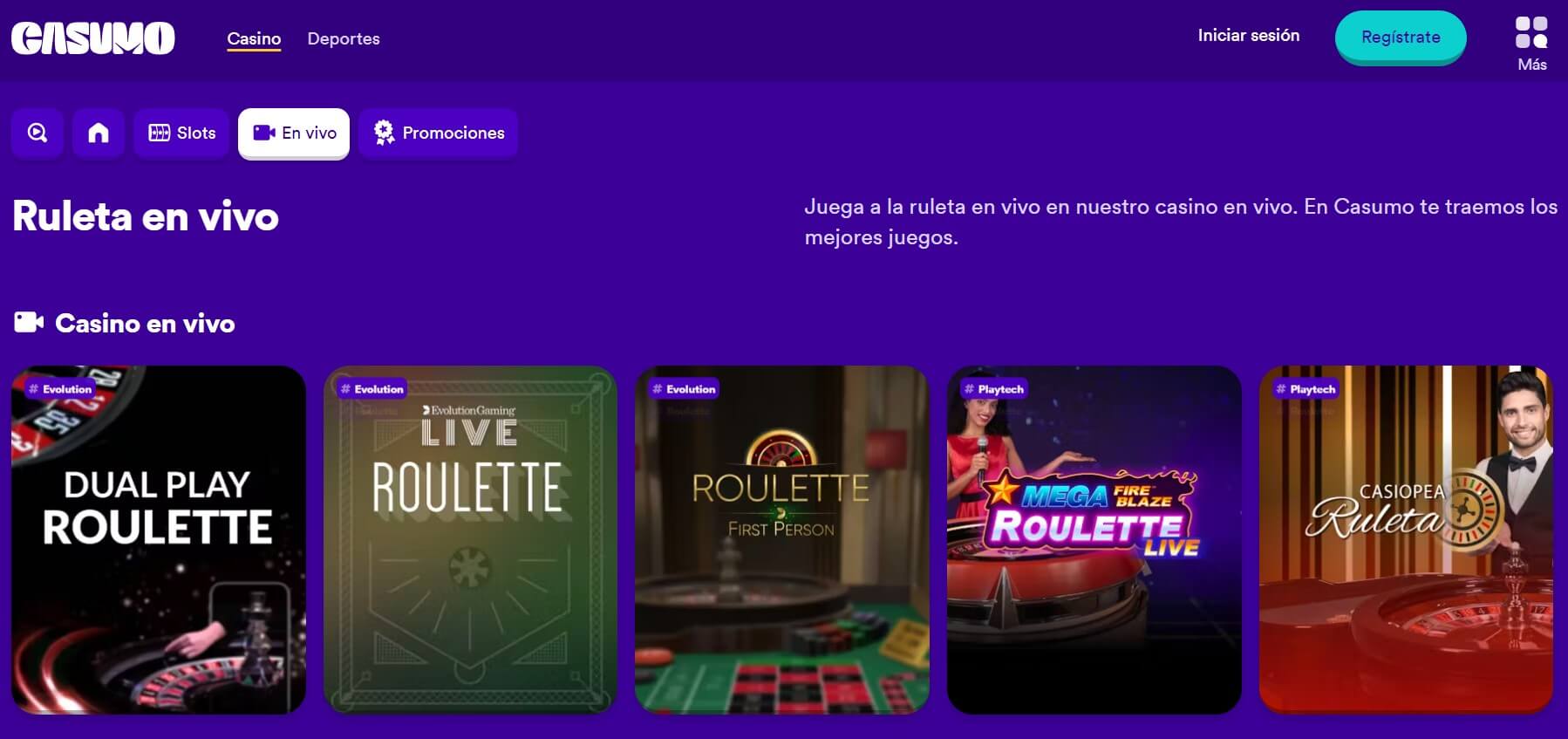 Casumo live roulette