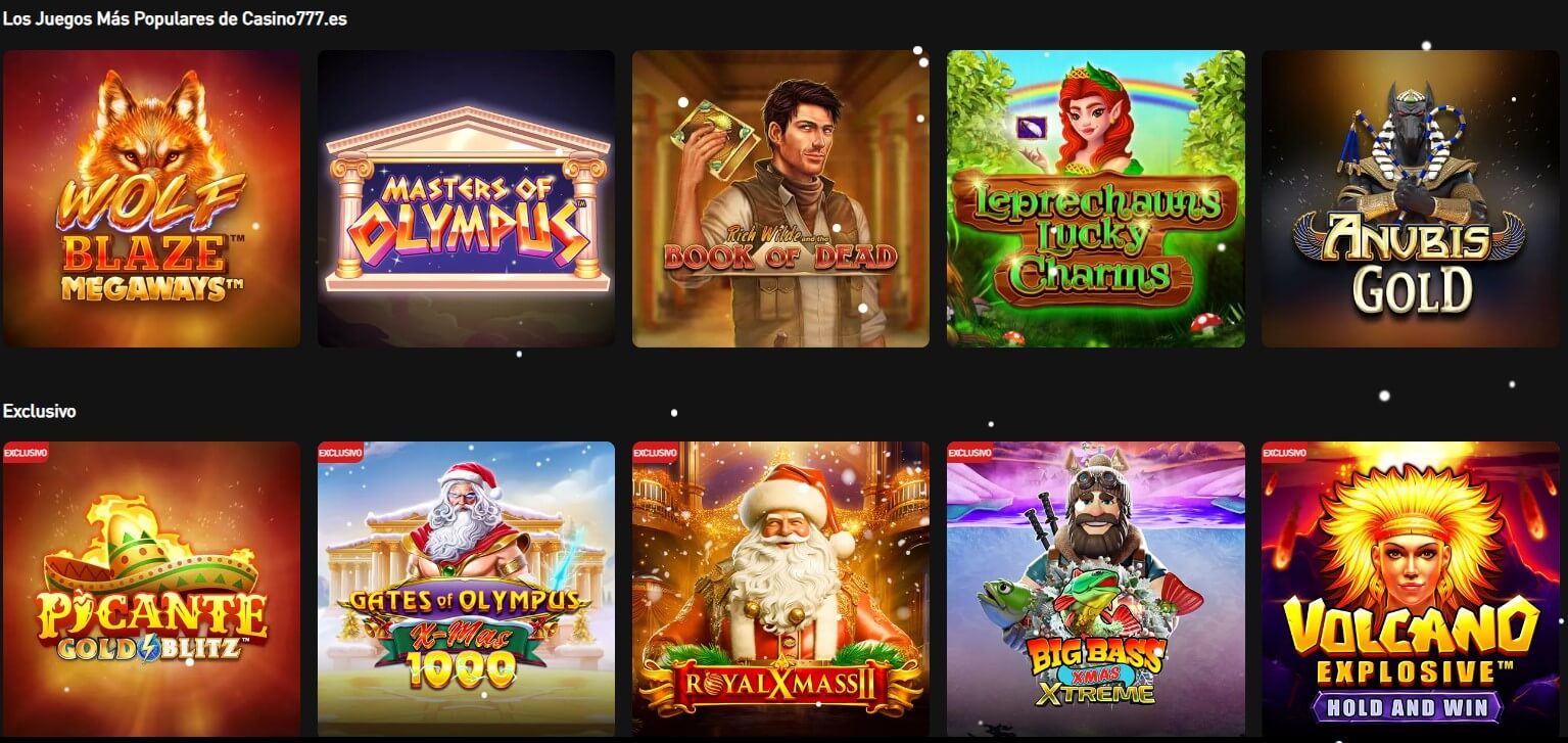 Variedad de Juegos Casino 777