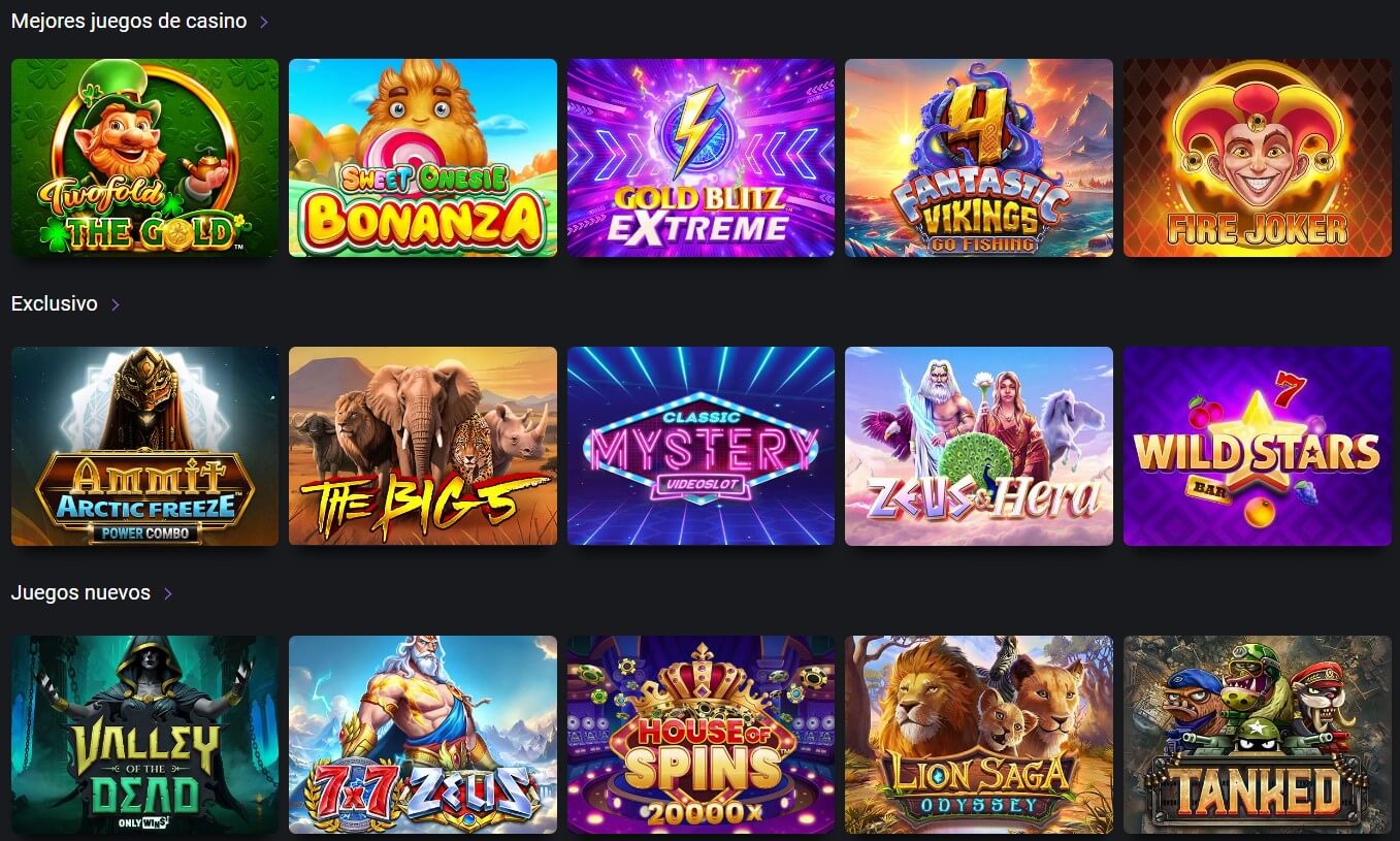 OneCasino Game Variety