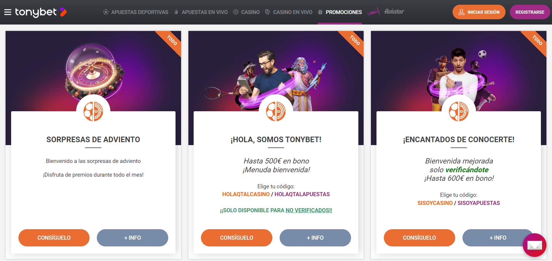 Promociones de Tonybeys